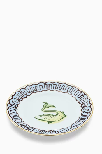 طبق حلويات مسطح بورسلين، 22 سم