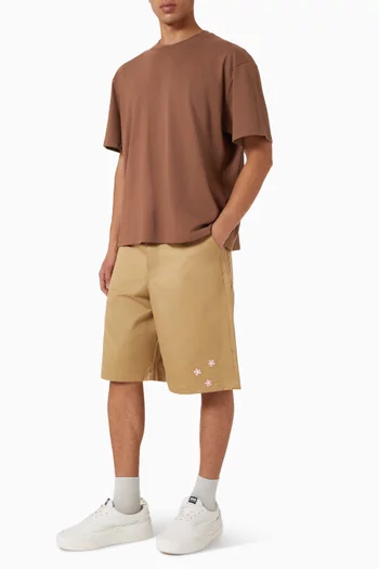 Patched Boxy T-shirt in Cotton