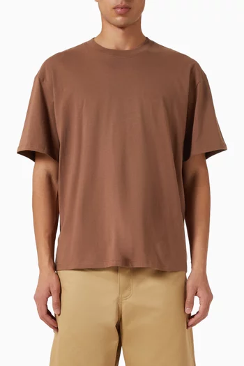 Patched Boxy T-shirt in Cotton