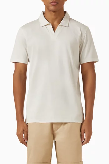 Buttonless Polo Shirt in Egyptian Cotton