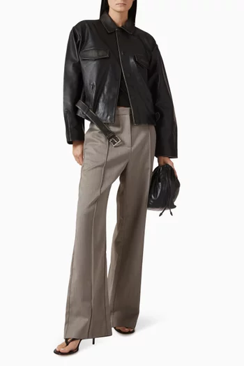 Oupa Pintuck Pants in Wool-blend