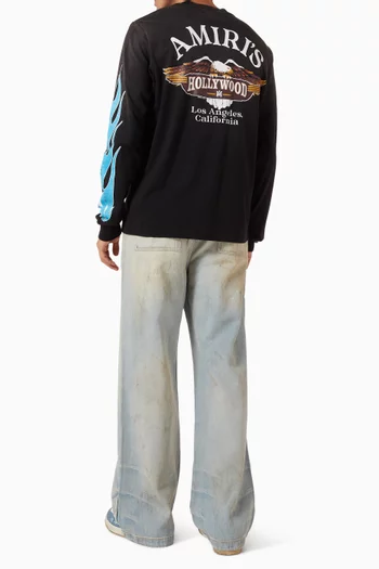 Eagle Flames Printed T-shirt in Cotton