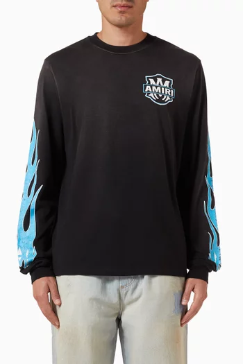 Eagle Flames Printed T-shirt in Cotton