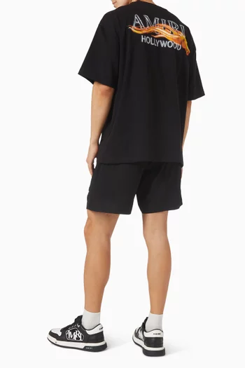 تي شيرت بطبعة Hollywood وحصان قطن