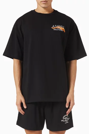 تي شيرت بطبعة Hollywood وحصان قطن