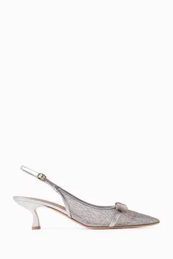 Jama 45 Slingback Pumps in Glitter Mesh