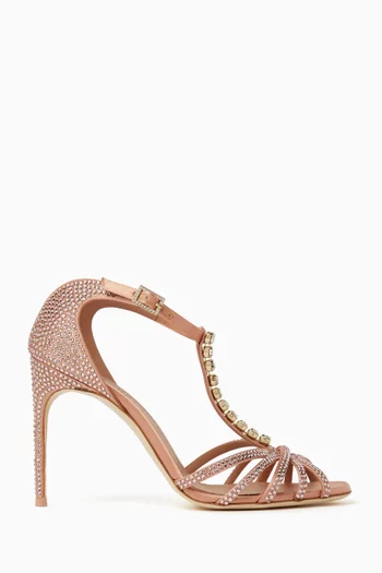 Erika Crystal 90 Mule Sandals in Satin