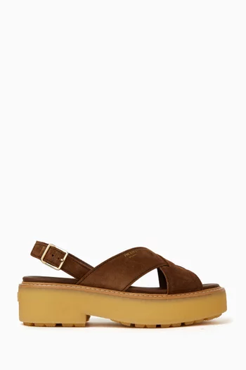 Criss-cross 55 Sandals in Suede