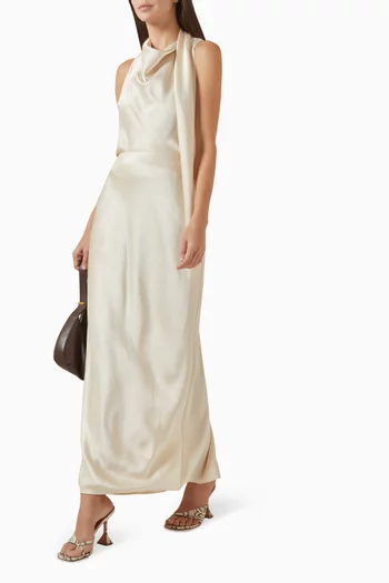 تنورة بقصة مائلة ستان