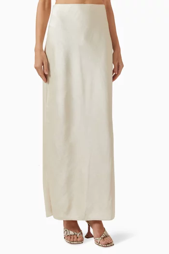 تنورة بقصة مائلة ستان