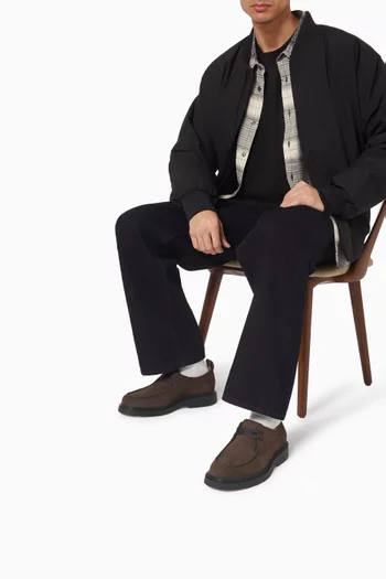 Lug Sole Derby Shoes in Nubuck Leather