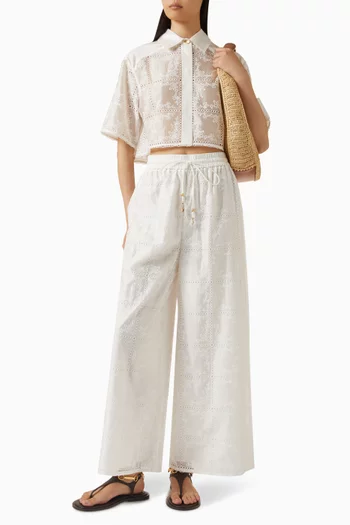 Merritt Embroidered Pants in Lyocell Blend