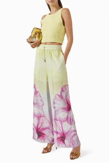 Atomic Printed Pants in Silk