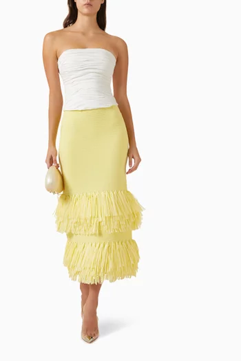 Agave Knit Raffia Skirt in Viscose Blend