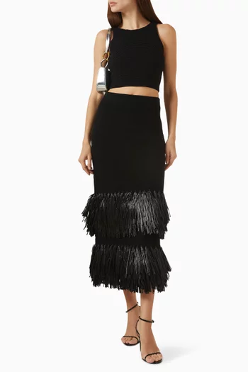 بلوزة اجاف قصيرة مزيج فيسكوز منسوج