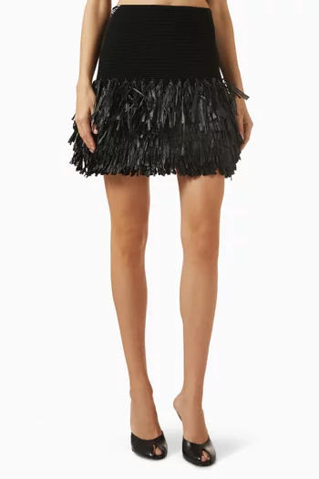 Agave Knit Raffia Mini Skirt