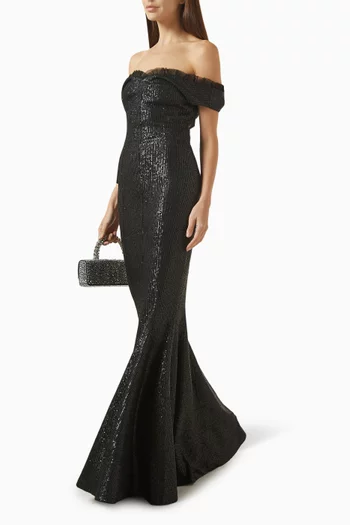 Off-shoulder Fishtail Gown