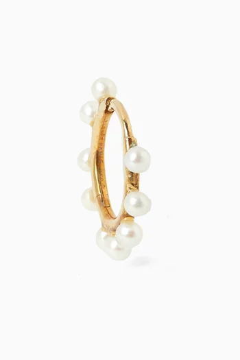 Single Pearl Circle Earring in 18kt Yellow Gold