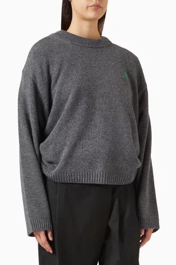 سترة بقصة فضفاضة مزيج صوف