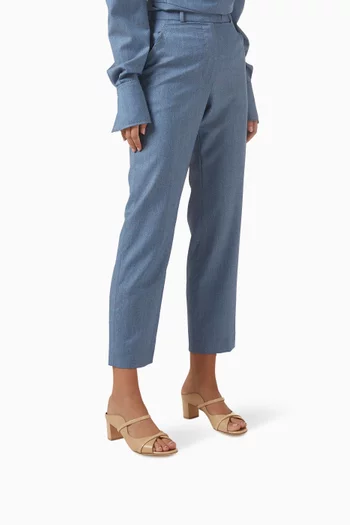 حذاء نورا مفتوح من الخلف بكعب 45 مم جلد لامع