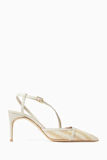 Valeria 70 Pumps in Raffia & Nappa