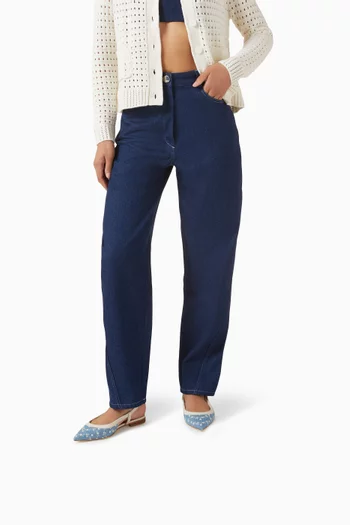 حذاء كلاسيك باليرينا تيت دينم وجلد