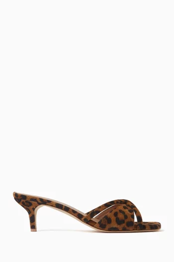 Penn 45 Mules in Leopard-print Suede