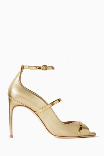 صندل سينثيا بكعب 80 مم جلد لامع