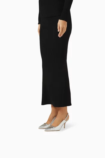 حذاء كلاسيك ماريون بسير خلفي وكعب 70 مم جلد نابا بلون لامع