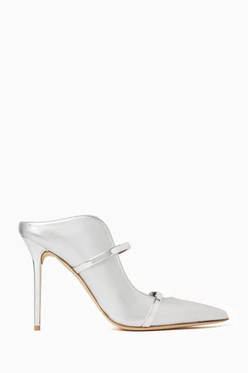 حذاء مورين مفتوح من الخلف بكعب 100 مم جلد نابا لامع