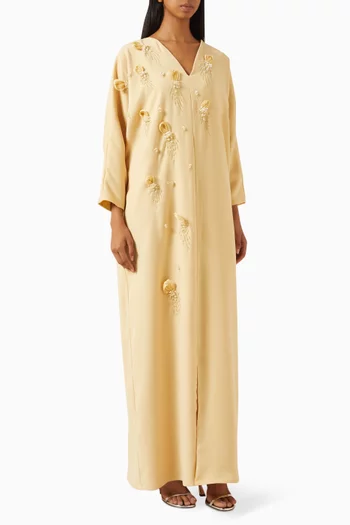 Bead-embellished Kaftan in Crepe