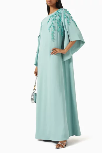 Bead-embellished Kaftan in Crepe