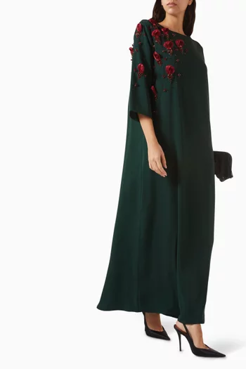 Embellished Kaftan in Crepe