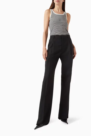 بنطال بقصة ساق مستقيمة صوف