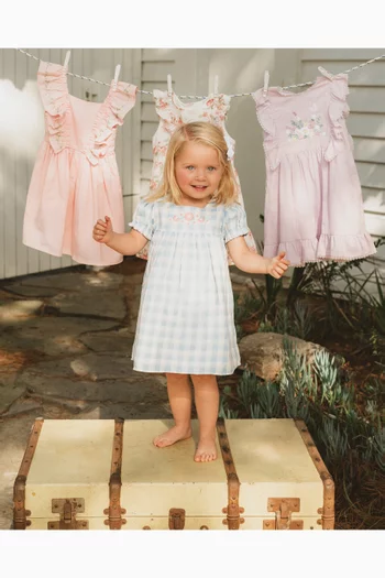 Bonnie Embroidered Gingham Dress in Cotton