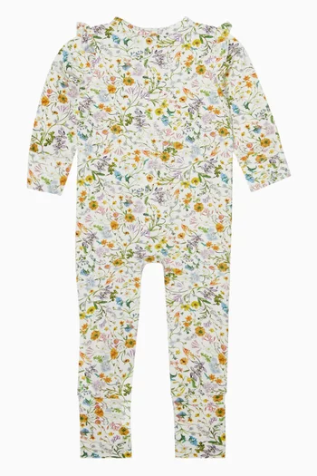 Zara Floral-print Romper in Cotton