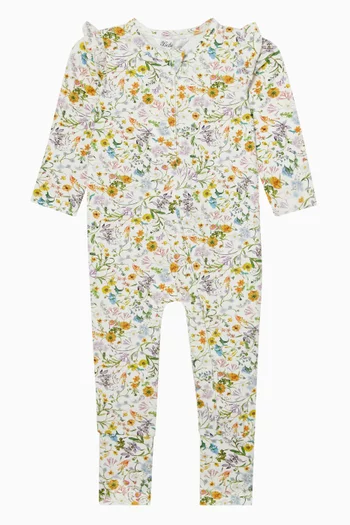 Zara Floral-print Romper in Cotton