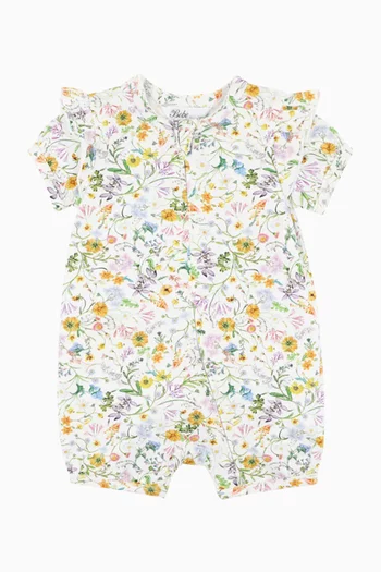 Zara Floral-print Romper in Cotton