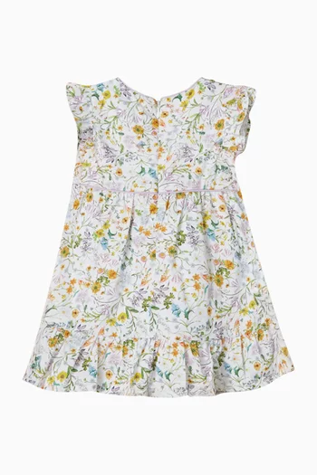 فستان زارا بنقشة زهور قطن