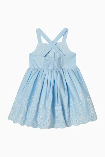 فستان زارا بتطريز إنجليزي قطن