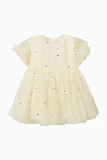 فستان مطرز بالترتر تول