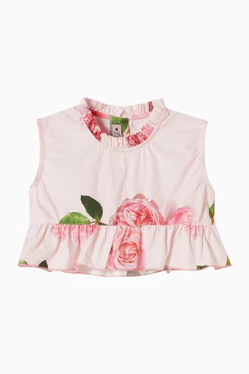 Rose-print Top in Cotton