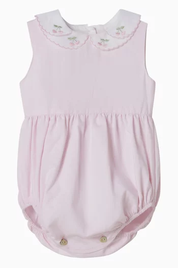 Cherry-embroidered Romper