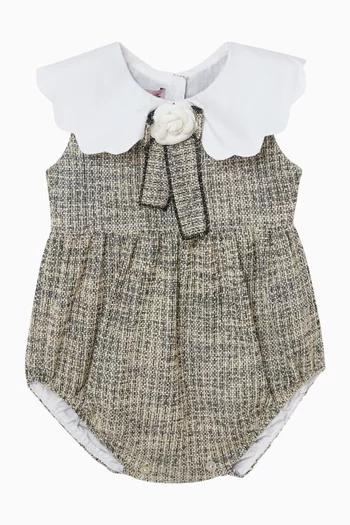 Sleeveless Romper in Tweed