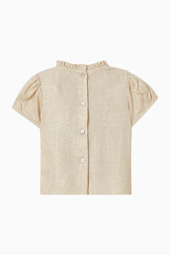 Bow-detailed Blouse in Linen