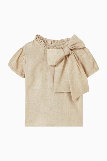 Bow-detailed Blouse in Linen