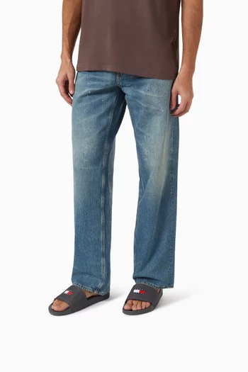 حذاء مفتوح لحمام السباحة بشعار TJM مطاط