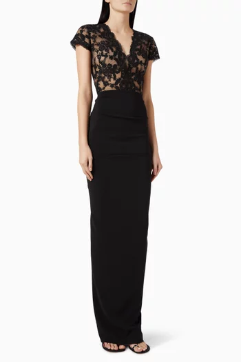 فستان سهرة بفتحة كريب