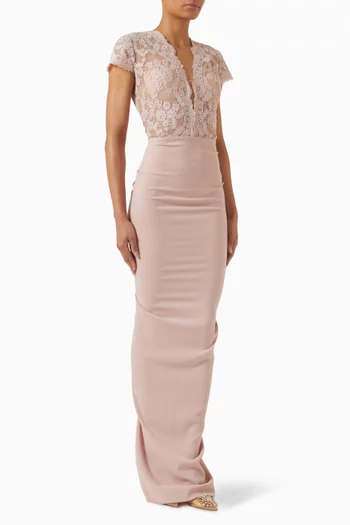 Cut-out Gown in Crepe