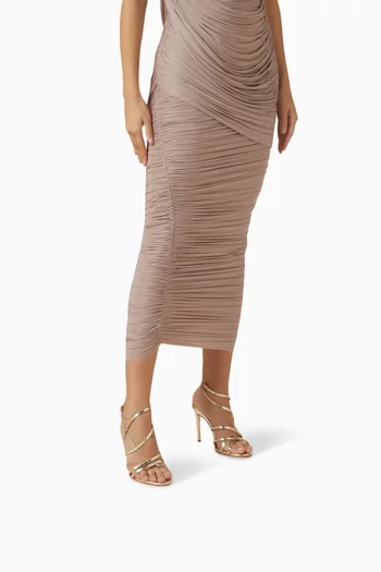 صندل جولدن هيز بكعب 100 مم جلد لامع